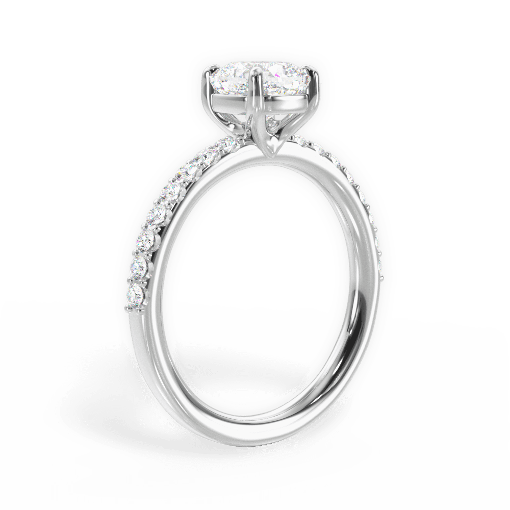 14kt White Gold/18kt White Gold/Platinum/cushion/side