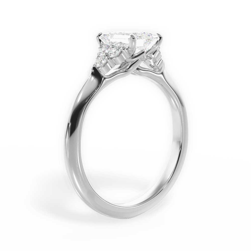 14kt White Gold/18kt White Gold/Platinum/emerald/front
