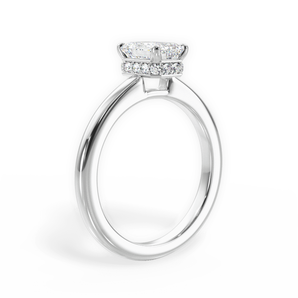 14kt White Gold/18kt White Gold/Platinum/emerald/front
