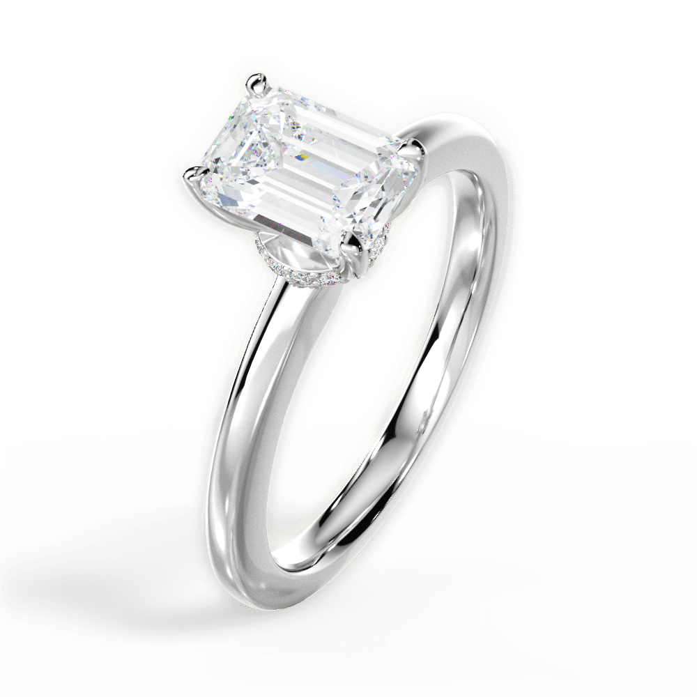 14kt White Gold/18kt White Gold/Platinum/emerald/side