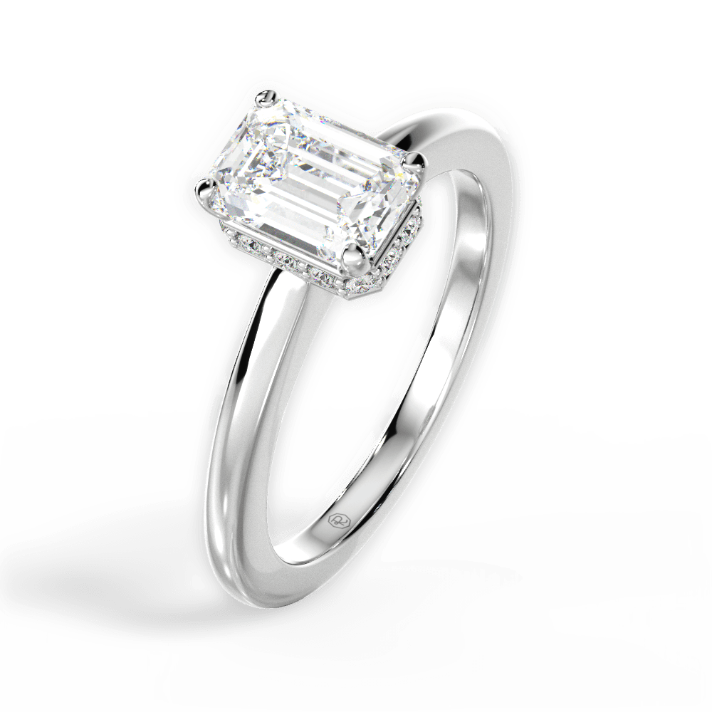 14kt White Gold/18kt White Gold/Platinum/emerald/side
