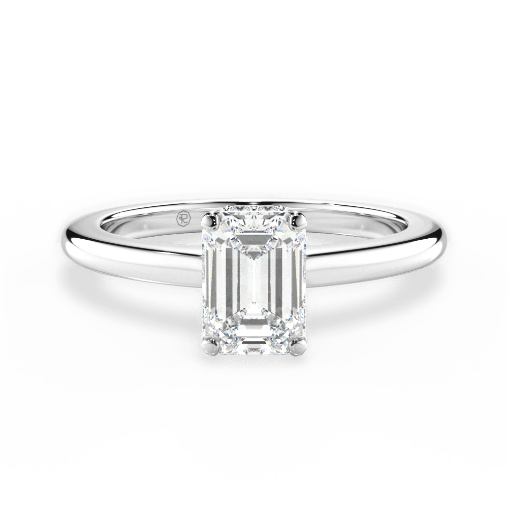 14kt White Gold/18kt White Gold/Platinum/emerald/top