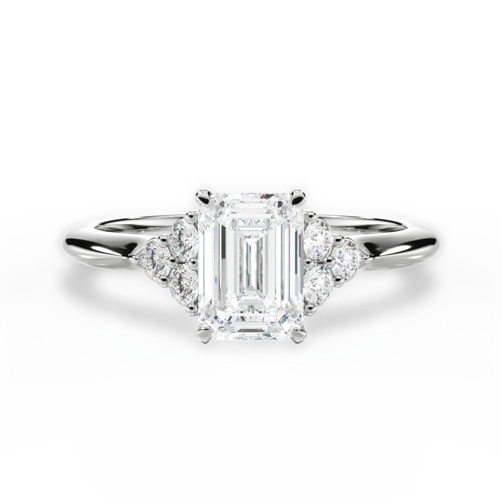 14kt White Gold/18kt White Gold/Platinum/emerald/top