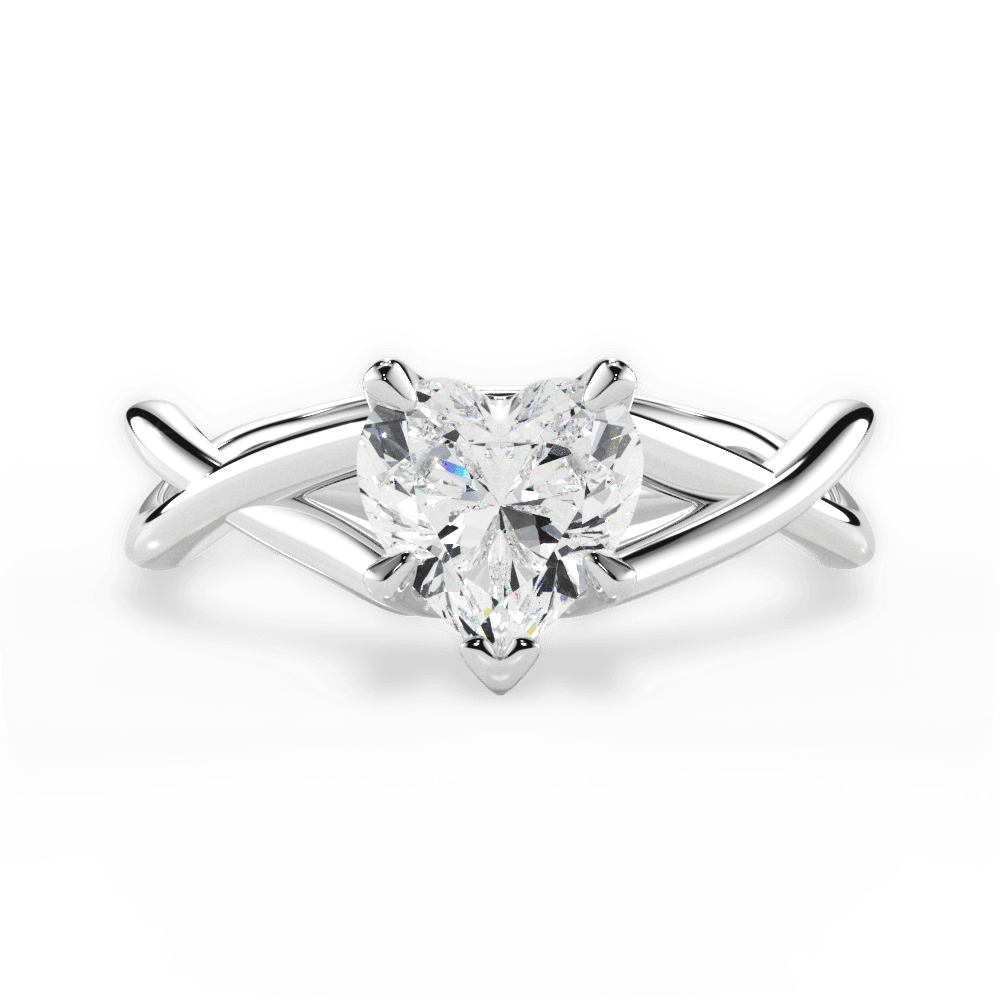 14kt White Gold/18kt White Gold/Platinum/heart/top