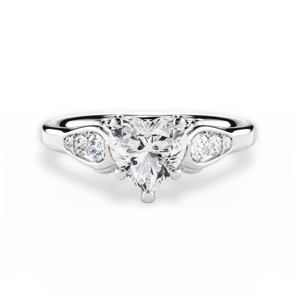 14kt White Gold/18kt White Gold/Platinum/heart/top