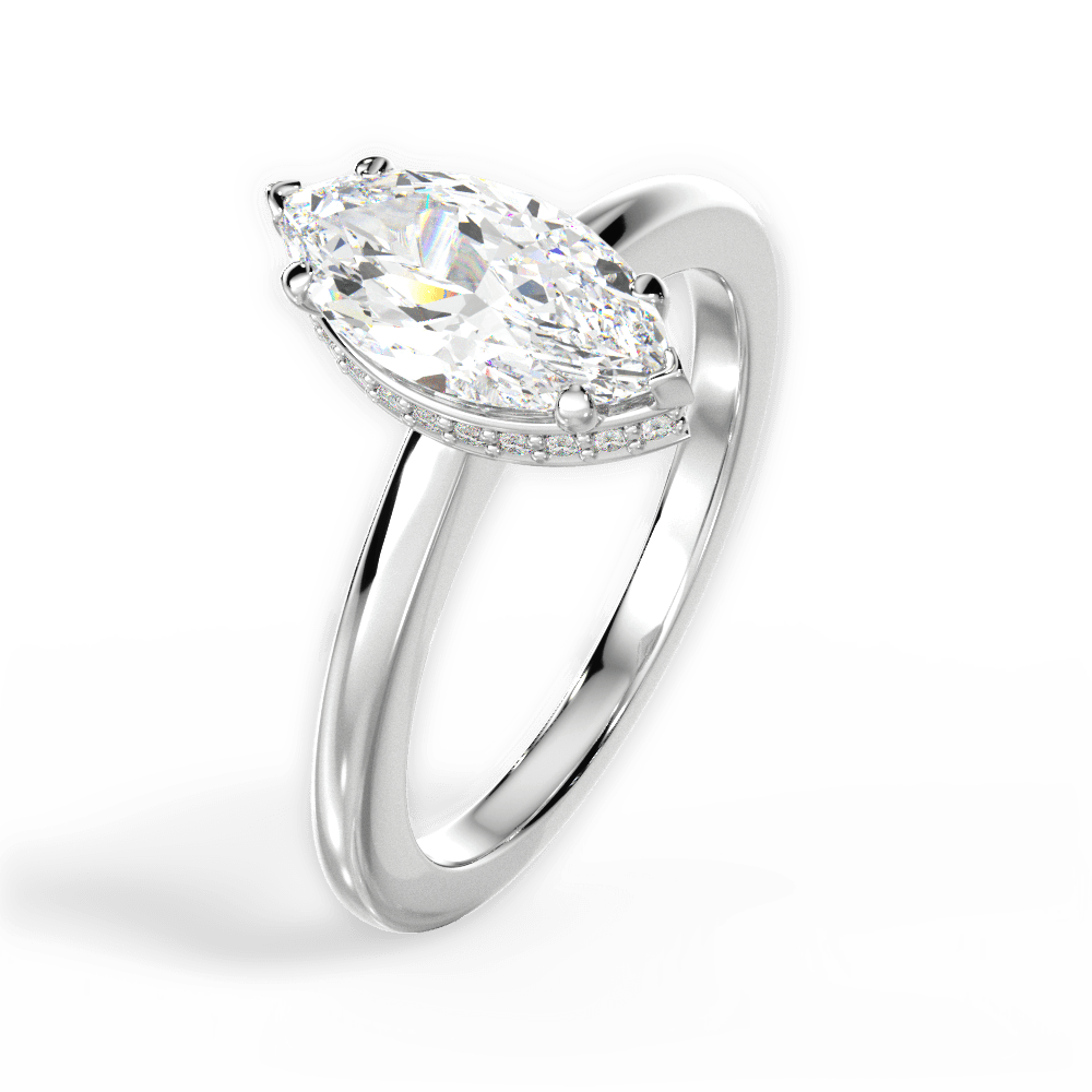 14kt White Gold/18kt White Gold/Platinum/marquise/perspective