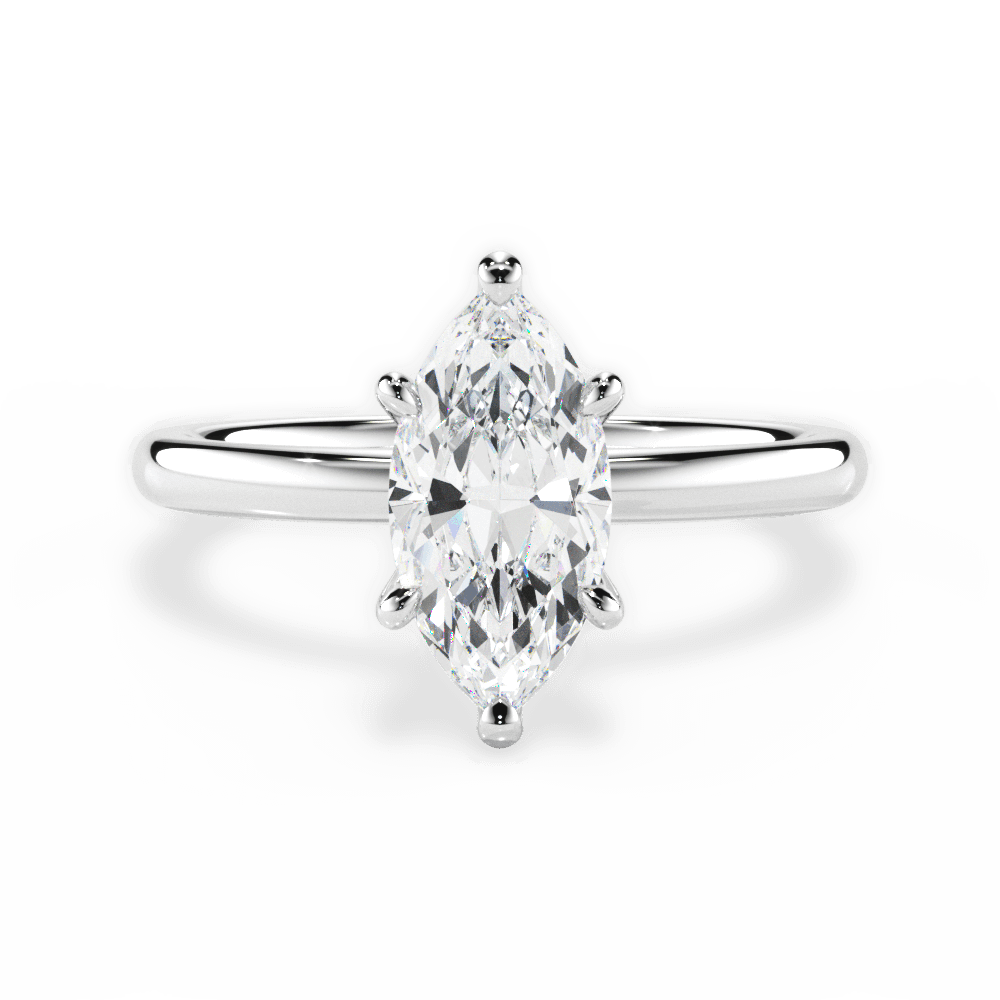 14kt White Gold/18kt White Gold/Platinum/marquise/top