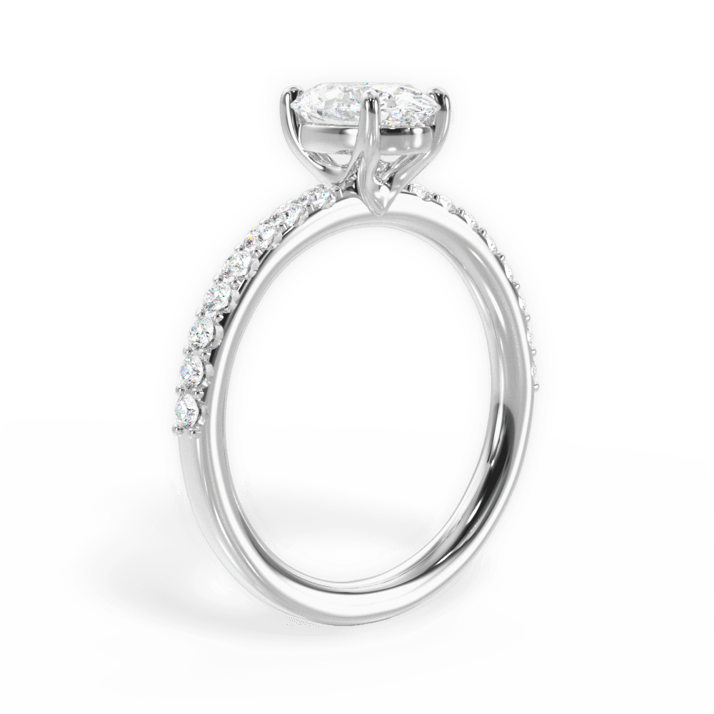 14kt White Gold/18kt White Gold/Platinum/oval/front