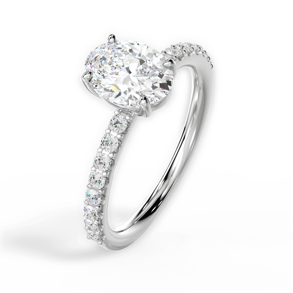 14kt White Gold/18kt White Gold/Platinum/oval/side