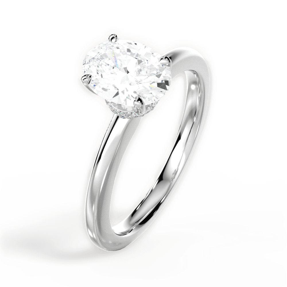 14kt White Gold/18kt White Gold/Platinum/oval/side