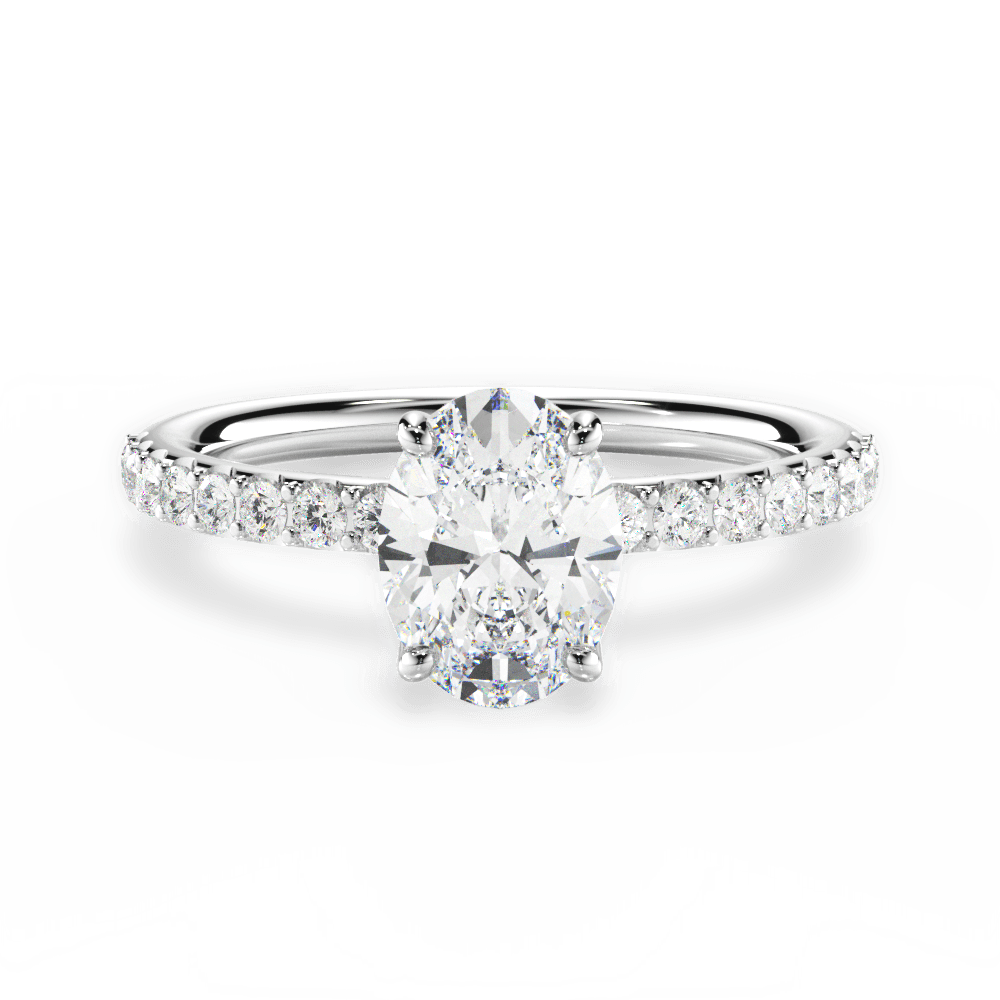 14kt White Gold/18kt White Gold/Platinum/oval/top