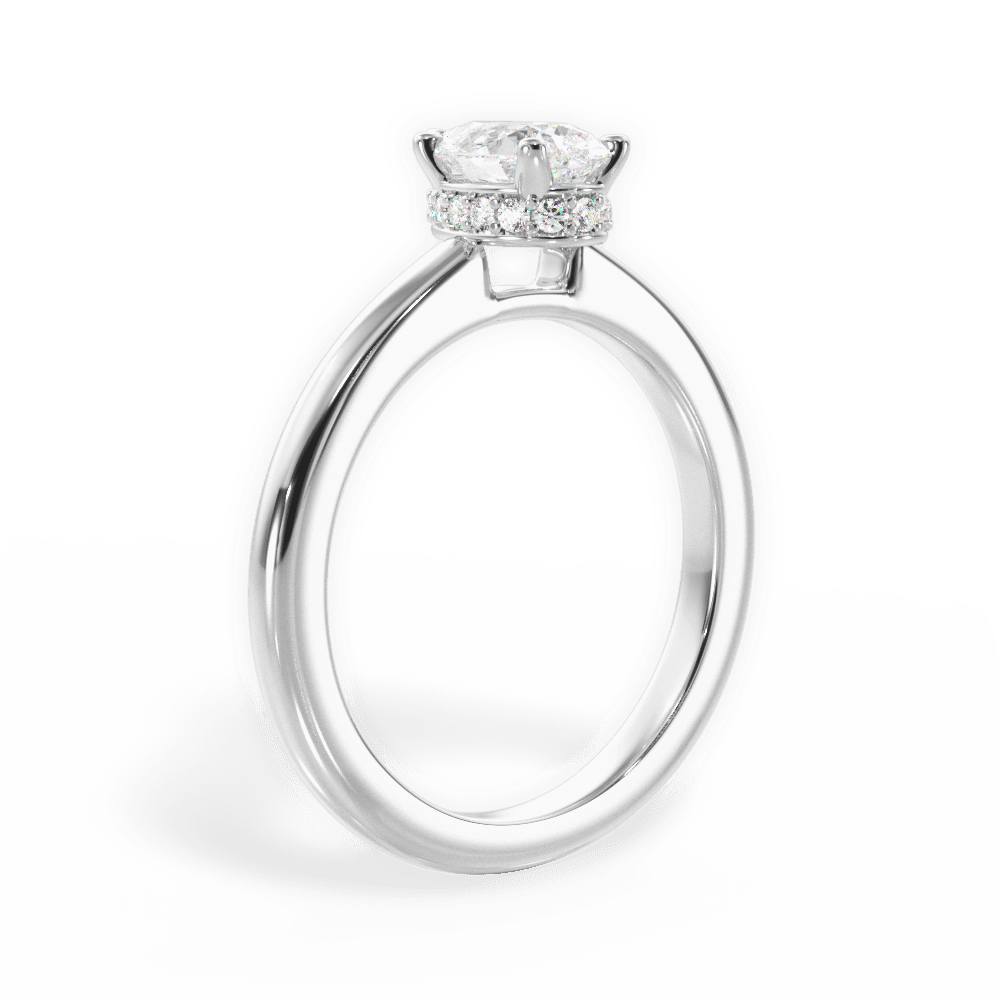 14kt White Gold/18kt White Gold/Platinum/pear/front