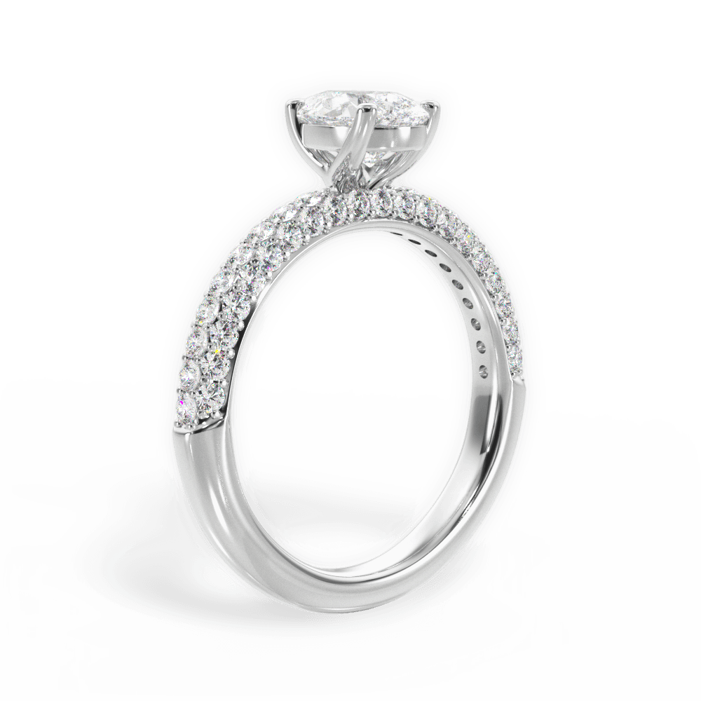 14kt White Gold/18kt White Gold/Platinum/pear/front