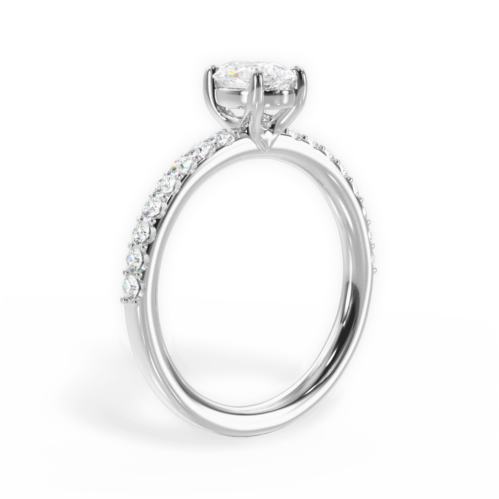 14kt White Gold/18kt White Gold/Platinum/pear/front