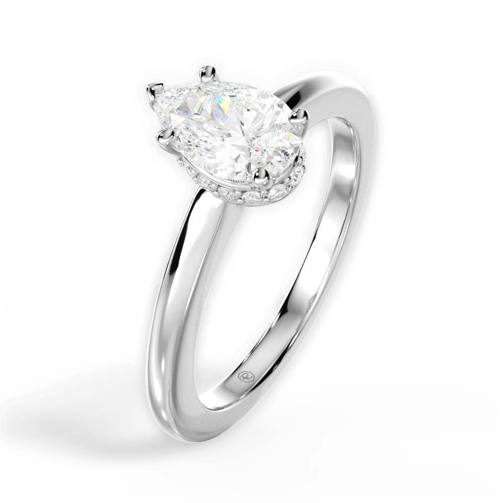14kt White Gold/18kt White Gold/Platinum/pear/perspective