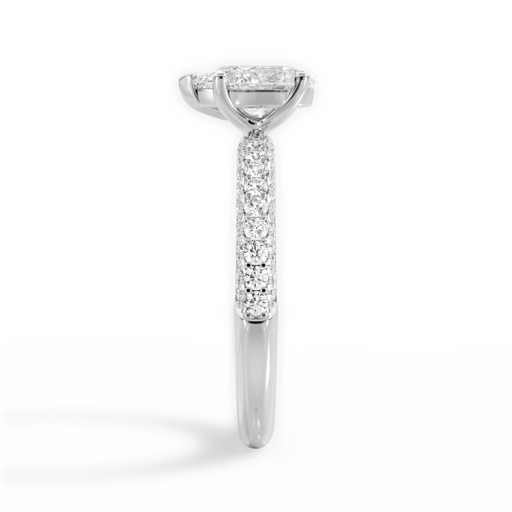 14kt White Gold/18kt White Gold/Platinum/pear/side