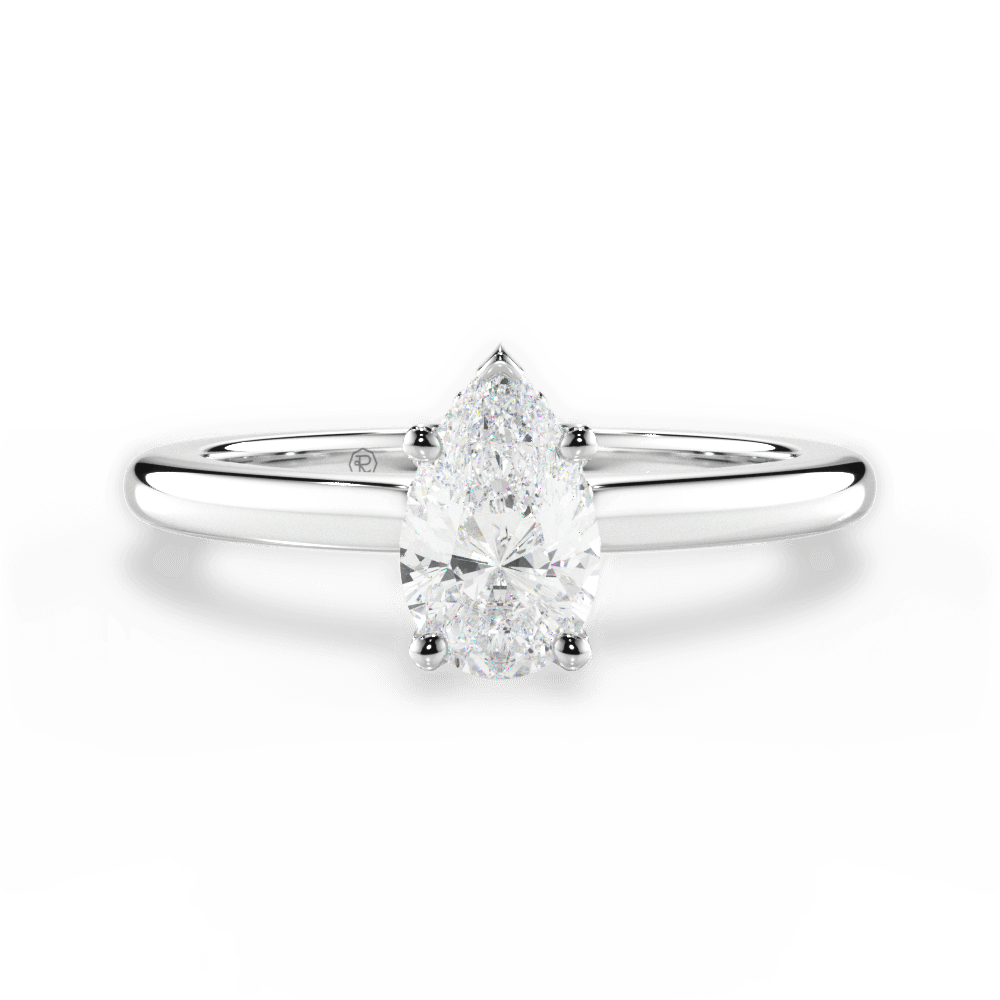14kt White Gold/18kt White Gold/Platinum/pear/top