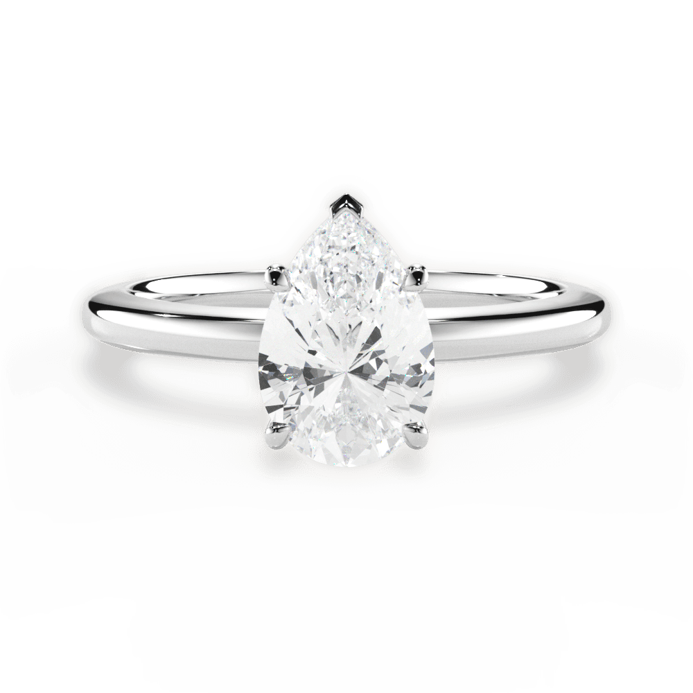 14kt White Gold/18kt White Gold/Platinum/pear/top
