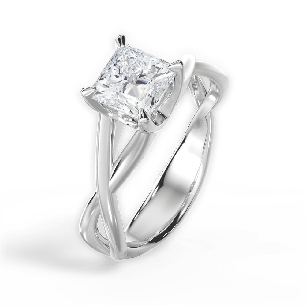 14kt White Gold/18kt White Gold/Platinum/princess/perspective