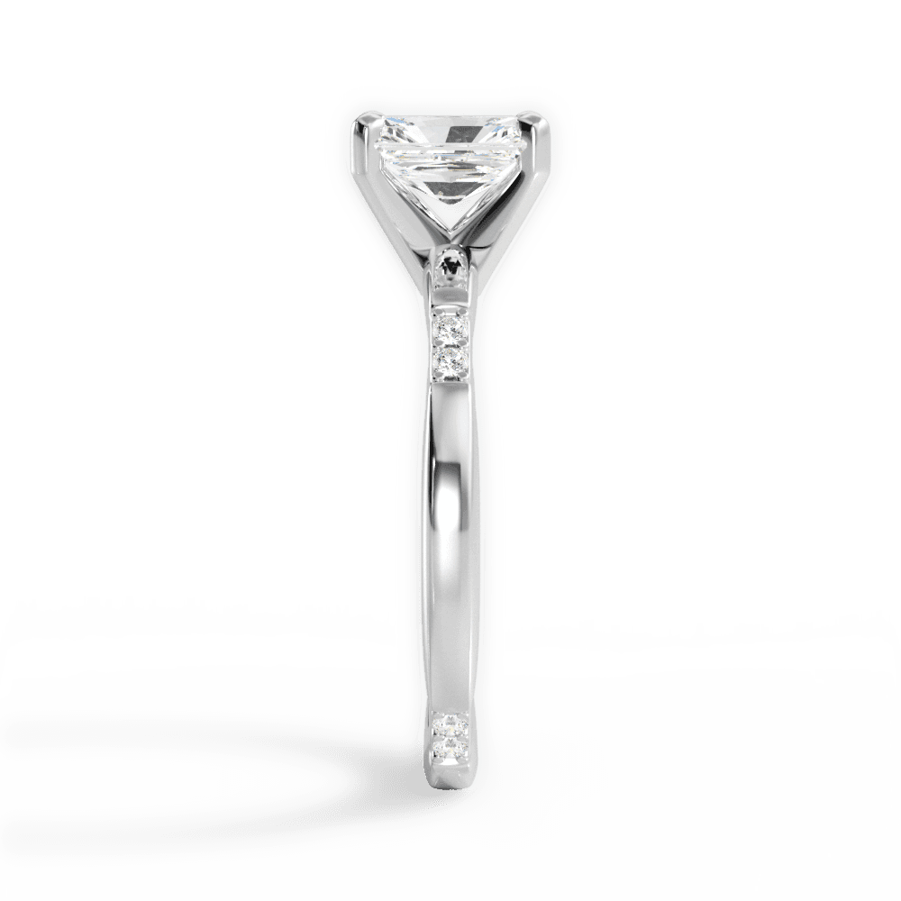 14kt White Gold/18kt White Gold/Platinum/radiant/side
