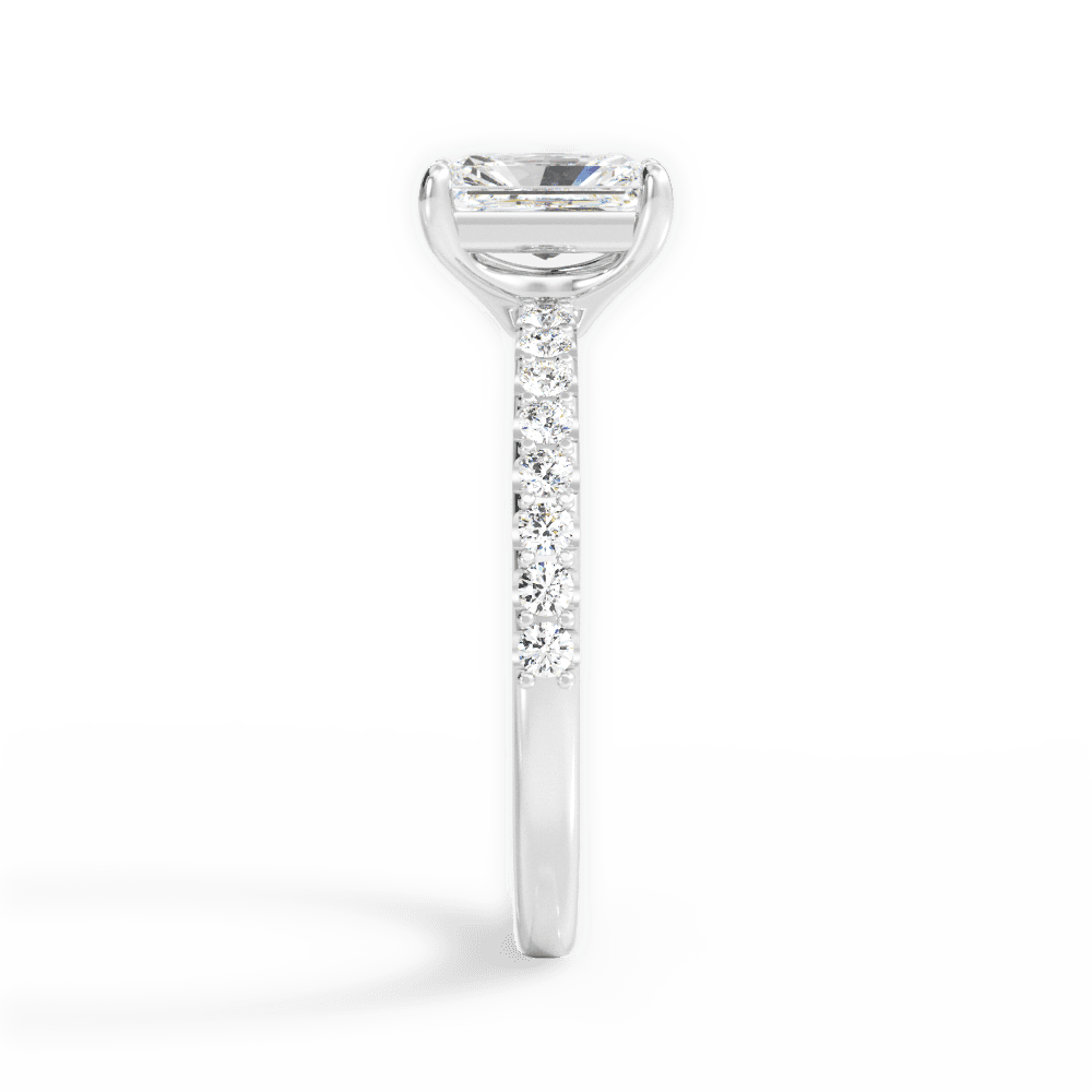 14kt White Gold/18kt White Gold/Platinum/radiant/side