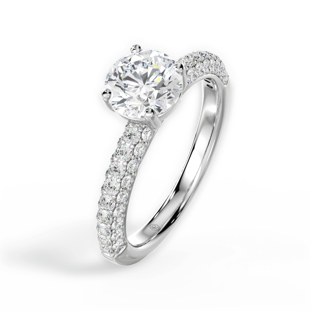 14kt White Gold/18kt White Gold/Platinum/round/perspective