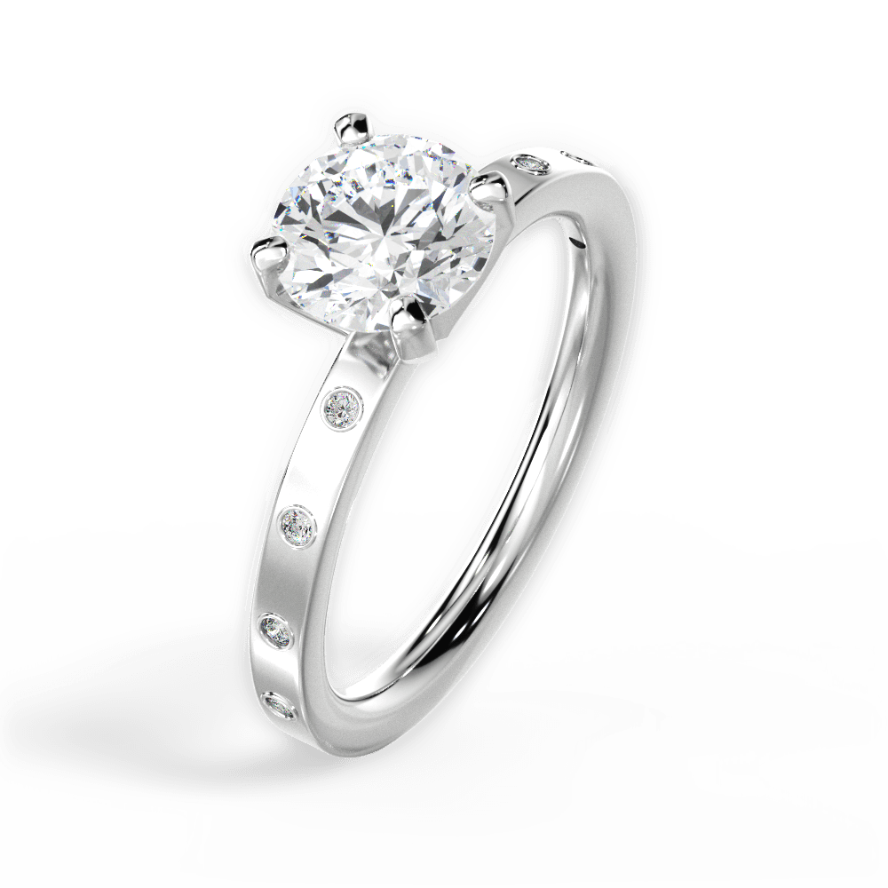 14kt White Gold/18kt White Gold/Platinum/round/perspective