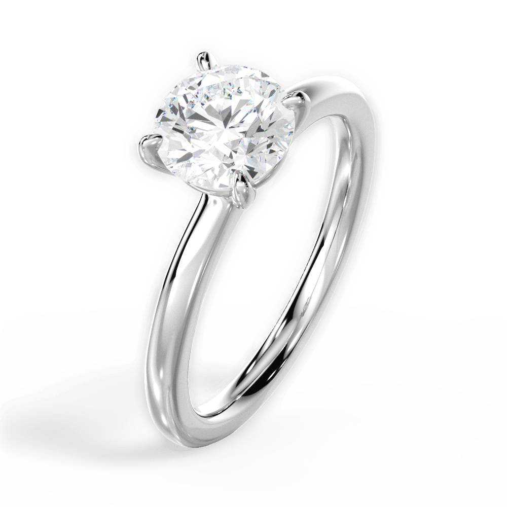 14kt White Gold/18kt White Gold/Platinum/round/perspective