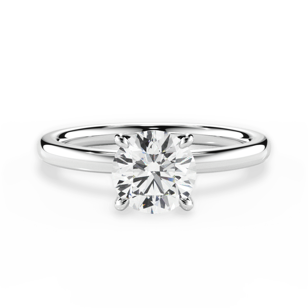 14kt White Gold/18kt White Gold/Platinum/round/top