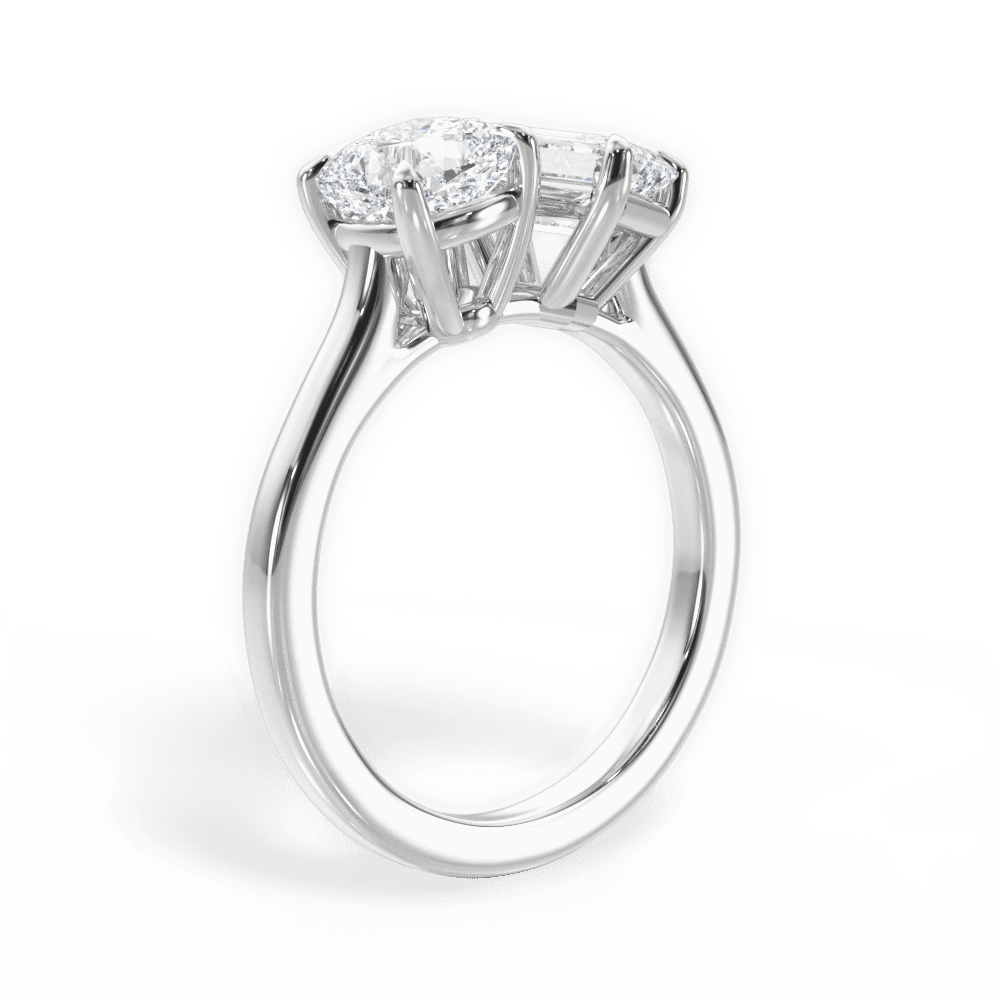 14kt White Gold/18kt White Gold/Platinum/emerald/front