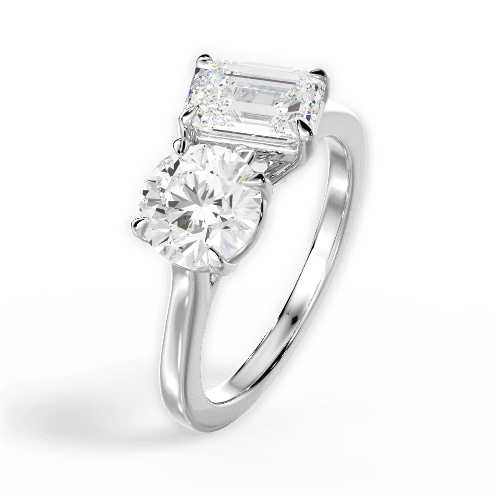 14kt White Gold/18kt White Gold/Platinum/emerald/perspective