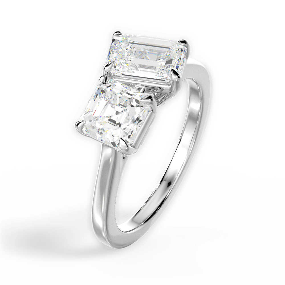 14kt White Gold/18kt White Gold/Platinum/emerald/perspective