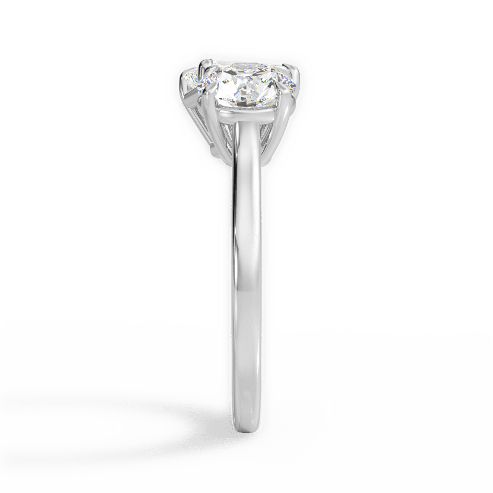 14kt White Gold/18kt White Gold/Platinum/emerald/side