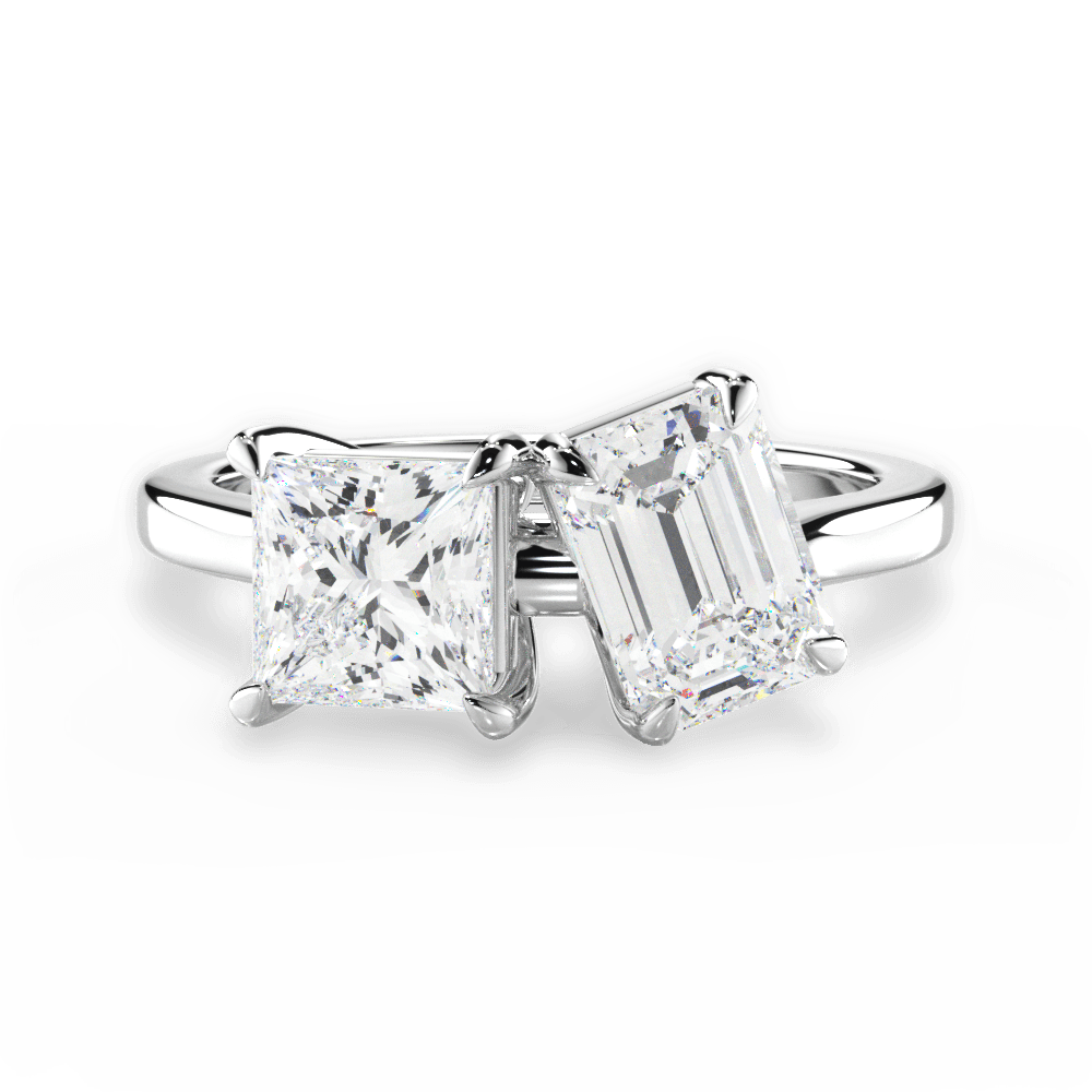14kt White Gold/18kt White Gold/Platinum/emerald/top