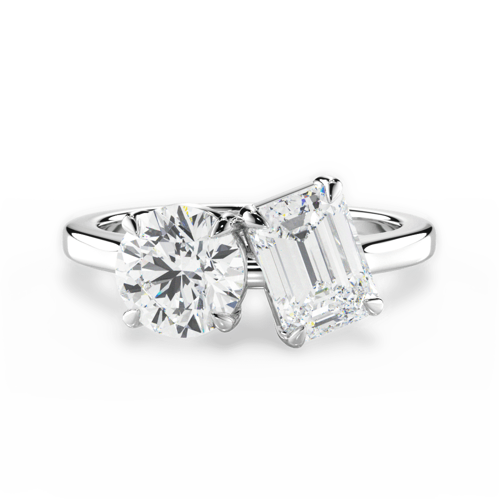 14kt White Gold/18kt White Gold/Platinum/emerald/top