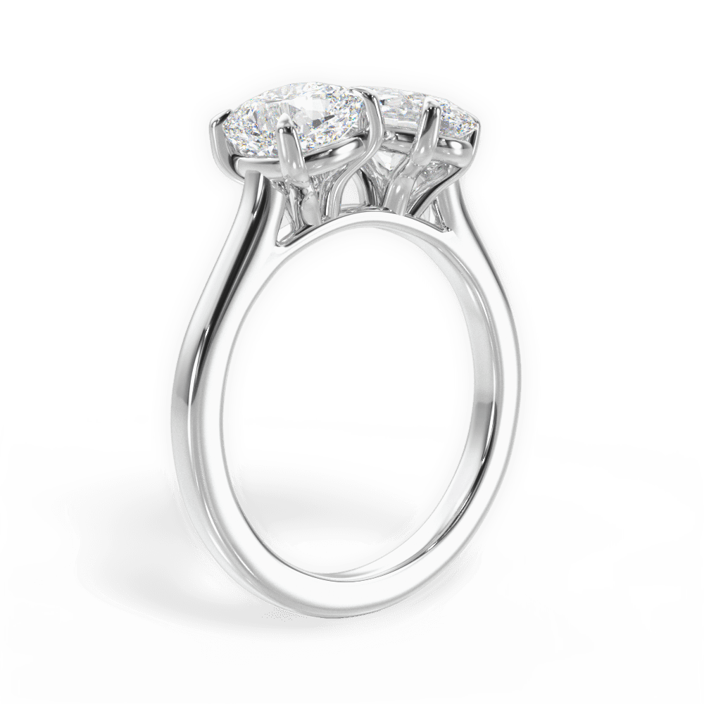 14kt White Gold/18kt White Gold/Platinum/oval/front