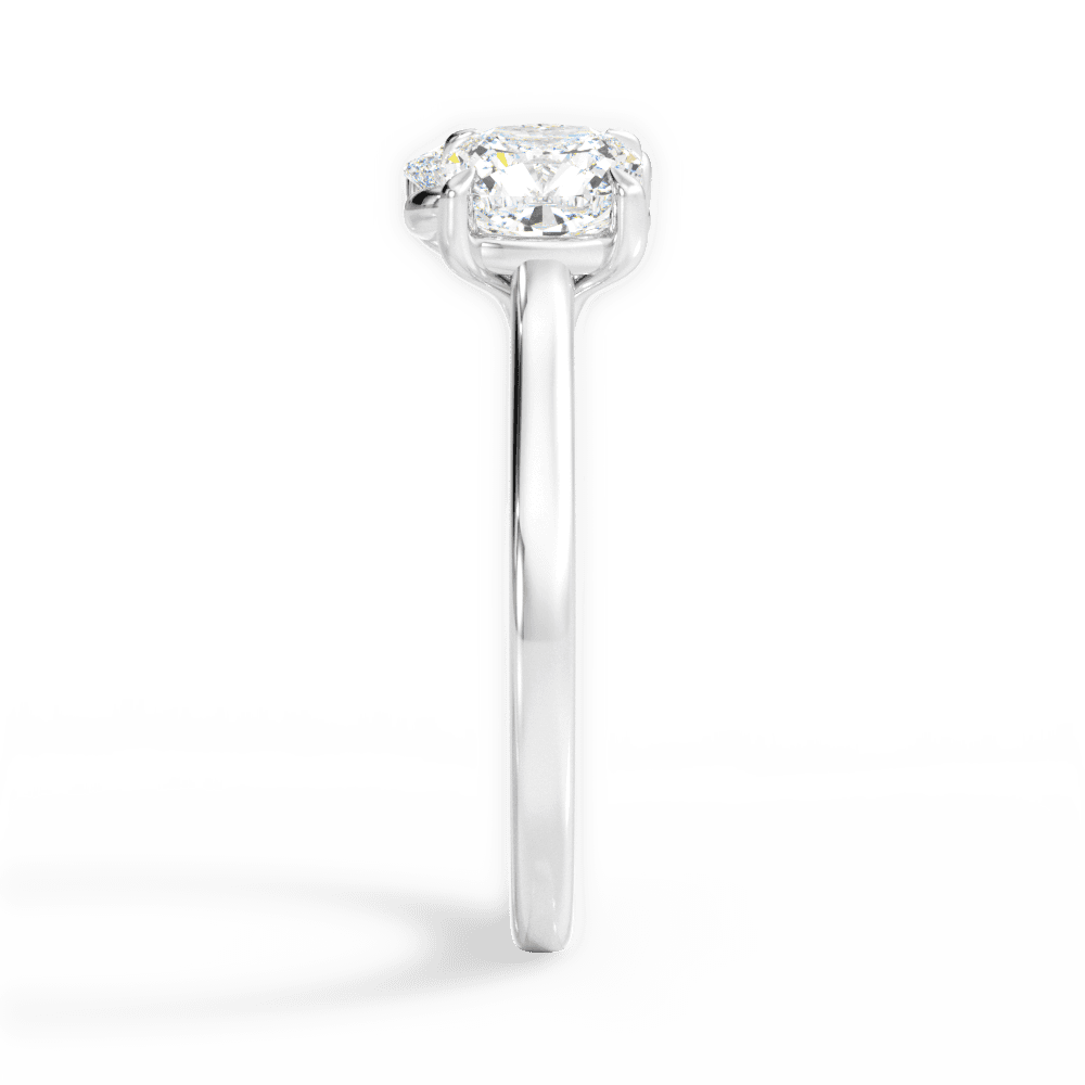 14kt White Gold/18kt White Gold/Platinum/oval/side