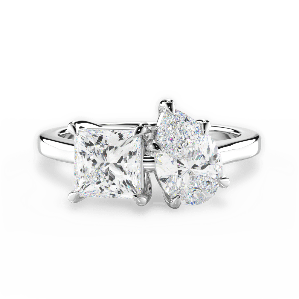 14kt White Gold/18kt White Gold/Platinum/pear/top