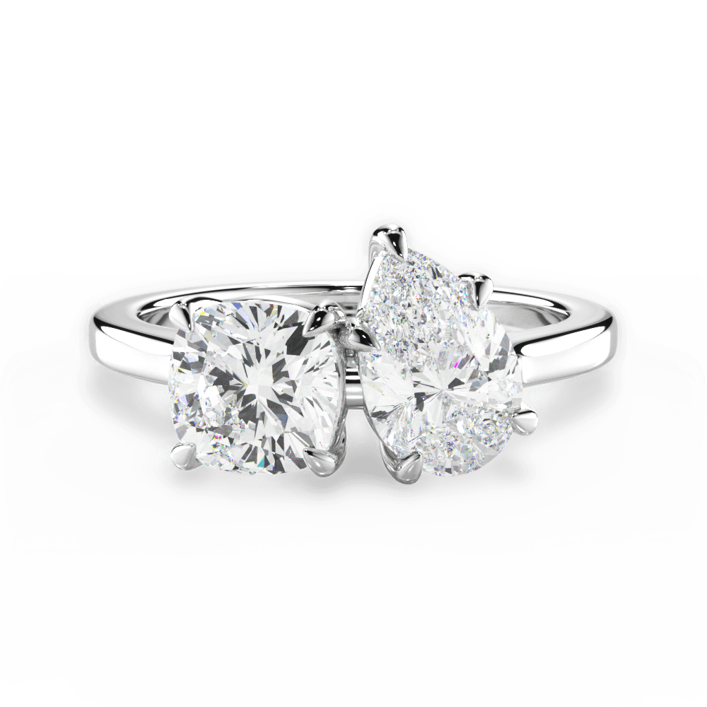 14kt White Gold/18kt White Gold/Platinum/pear/top