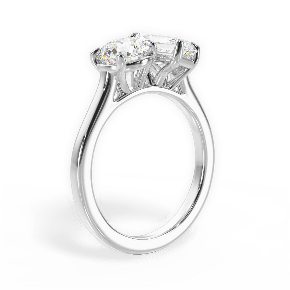 14kt White Gold/18kt White Gold/Platinum/radiant/front