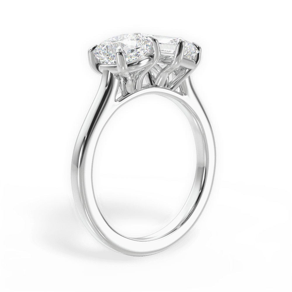 14kt White Gold/18kt White Gold/Platinum/radiant/front