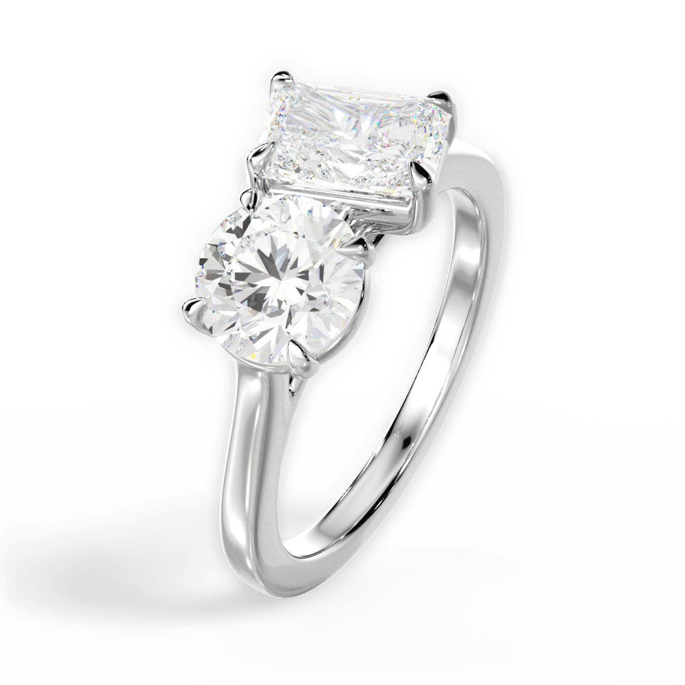 14kt White Gold/18kt White Gold/Platinum/radiant/perspective