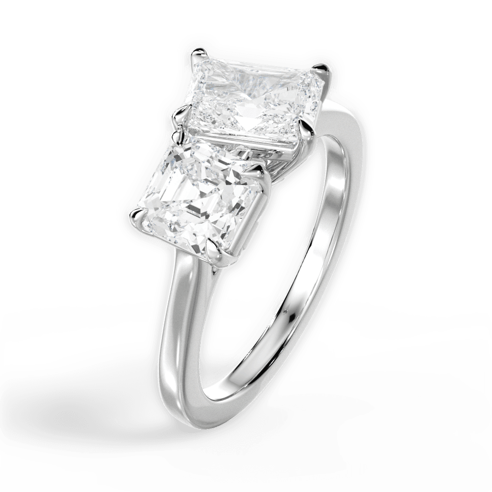 14kt White Gold/18kt White Gold/Platinum/radiant/perspective