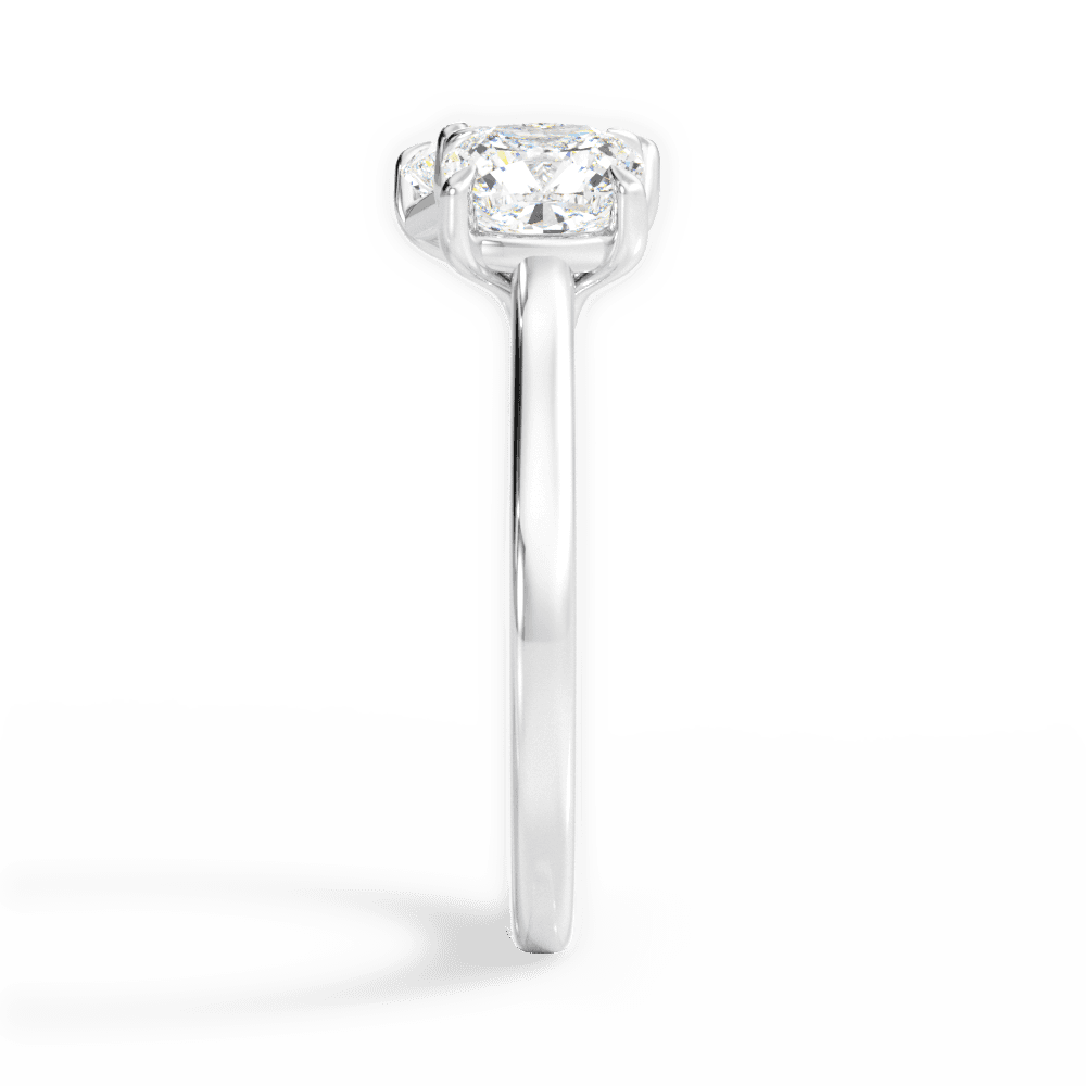 14kt White Gold/18kt White Gold/Platinum/radiant/side