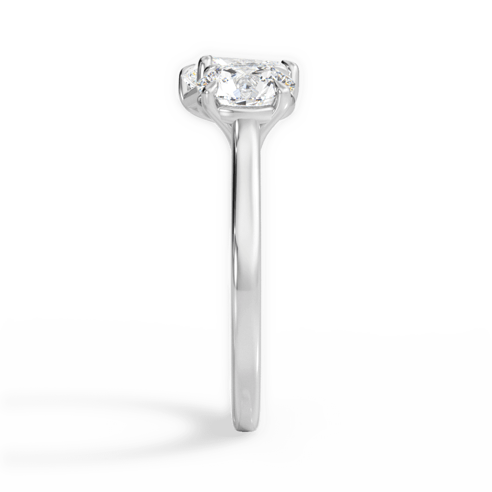 14kt White Gold/18kt White Gold/Platinum/radiant/side