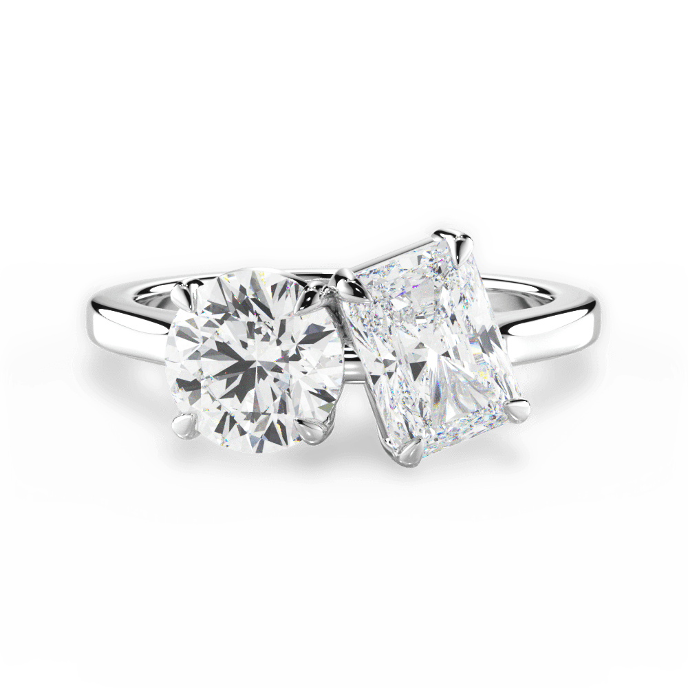 14kt White Gold/18kt White Gold/Platinum/radiant/top