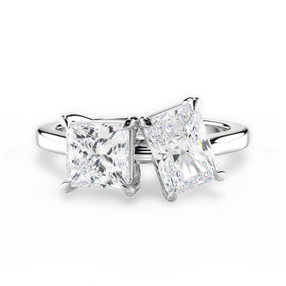 14kt White Gold/18kt White Gold/Platinum/radiant/top