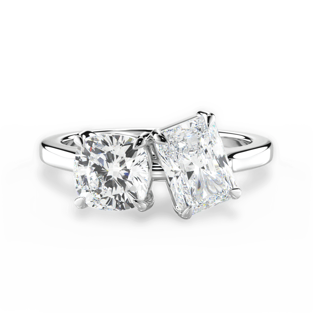 14kt White Gold/18kt White Gold/Platinum/radiant/top
