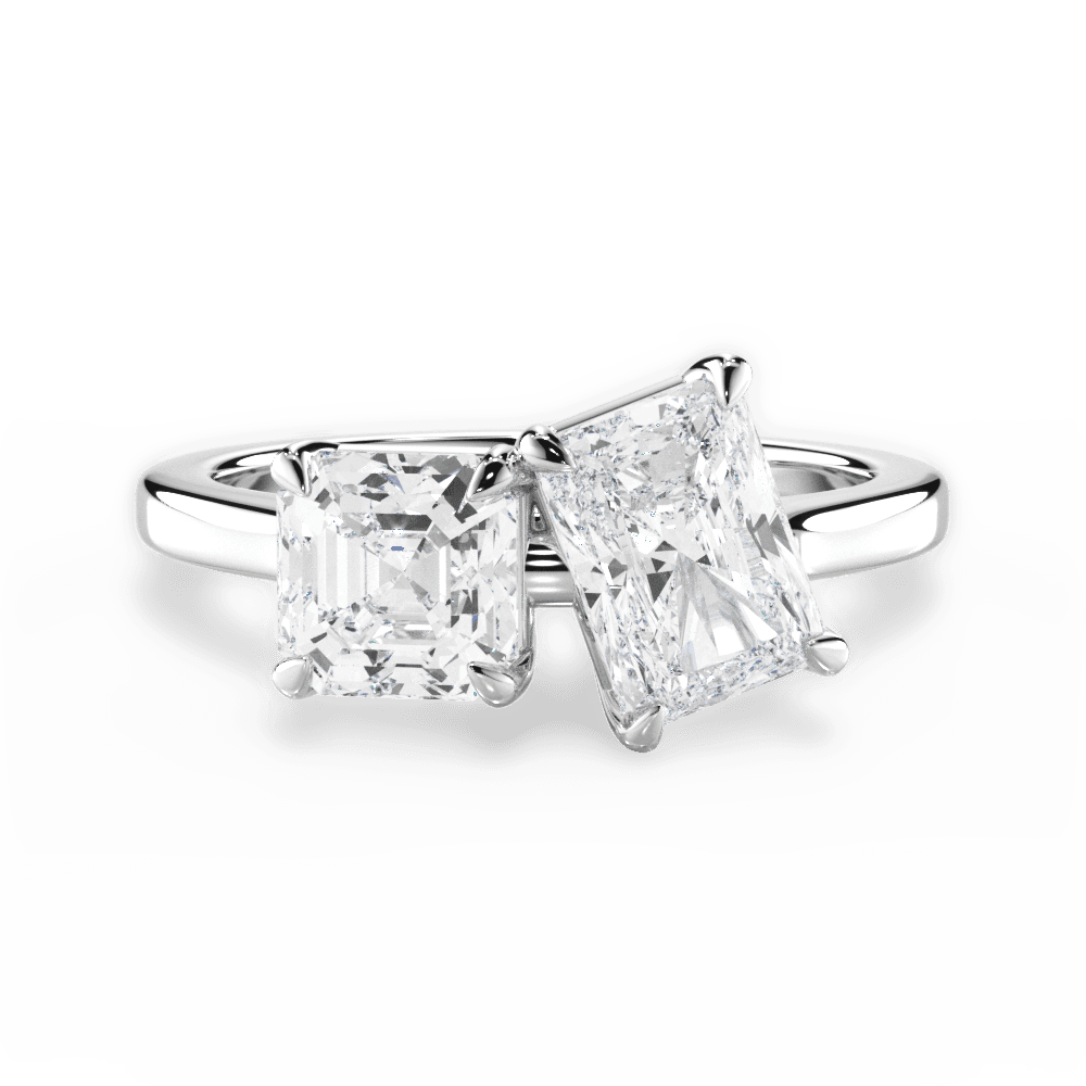 14kt White Gold/18kt White Gold/Platinum/radiant/top