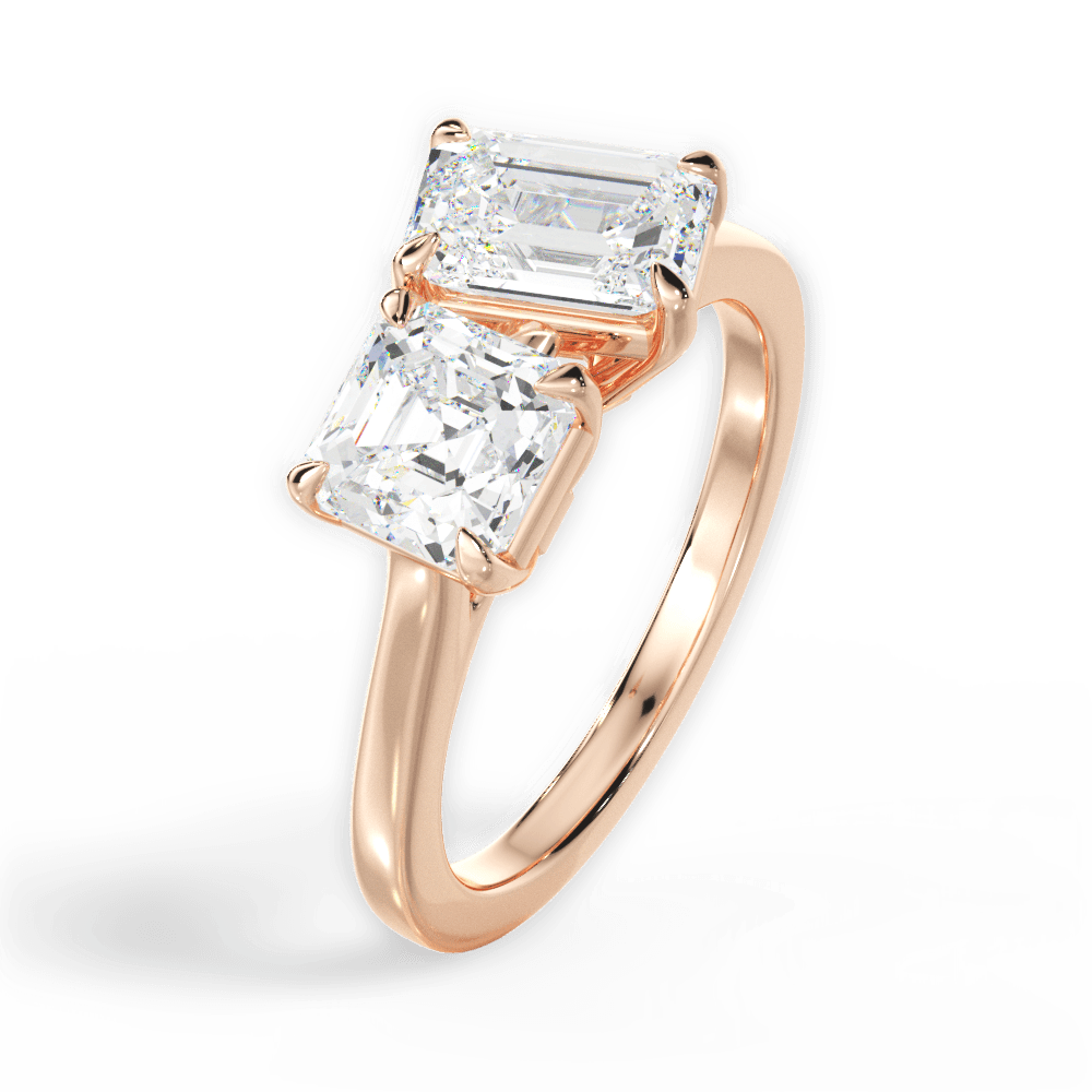 14kt Rose Gold/18kt Rose Gold/emerald/perspective